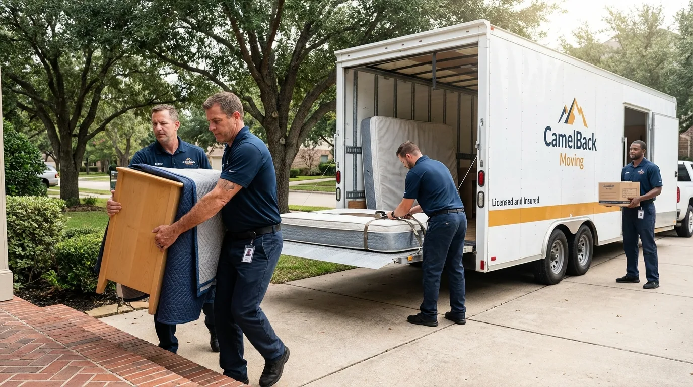Crew loading residential truck for cross-state move from Norwich, NY